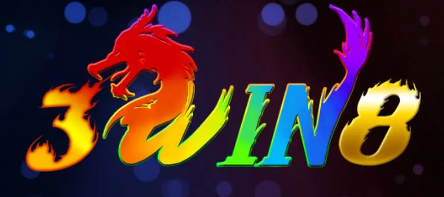 3Win8 logo in flame-coloured letters with a dragon curling round the 3 on a dark blue background