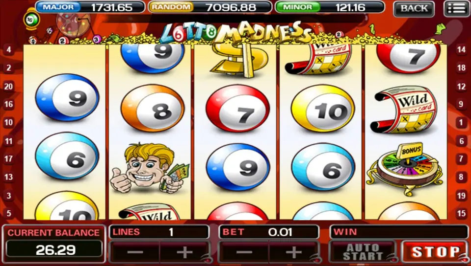 Wild tickets on reel 5 and a bonus wheel tile on the bottom right