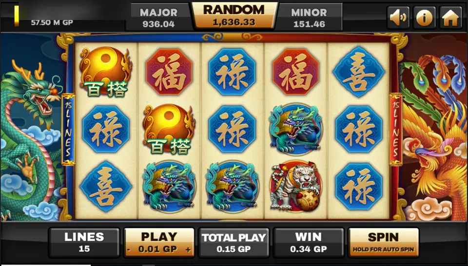 Archer reels on Joker123 filled with red and blue lucky-character tiles, two golden Bai Da wild orbs and black tortoise medallions
