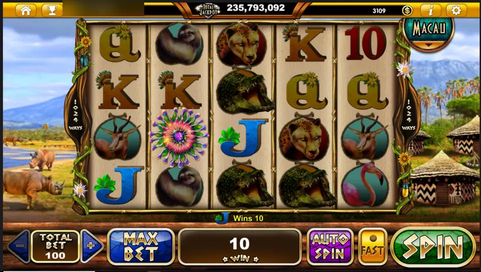 A J ways win of 10 with the flower burst sitting on reel 2