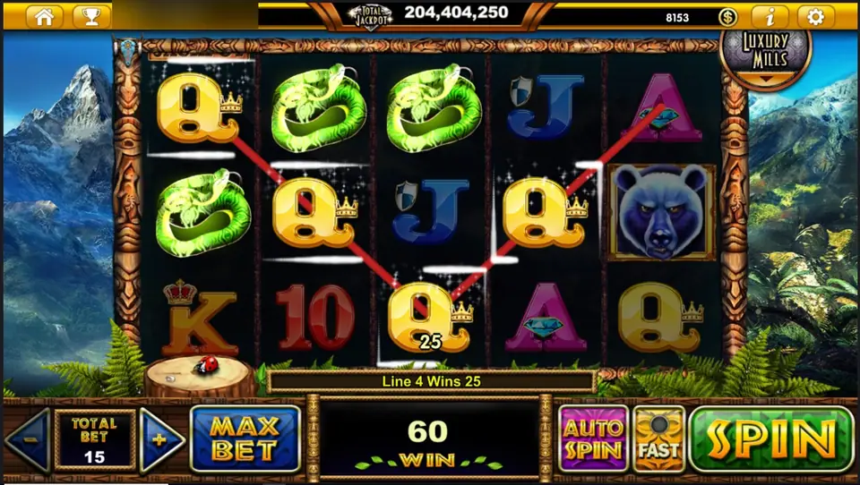 Queens forming a V shape on line 4 for 25, with snakes and the bear nearby