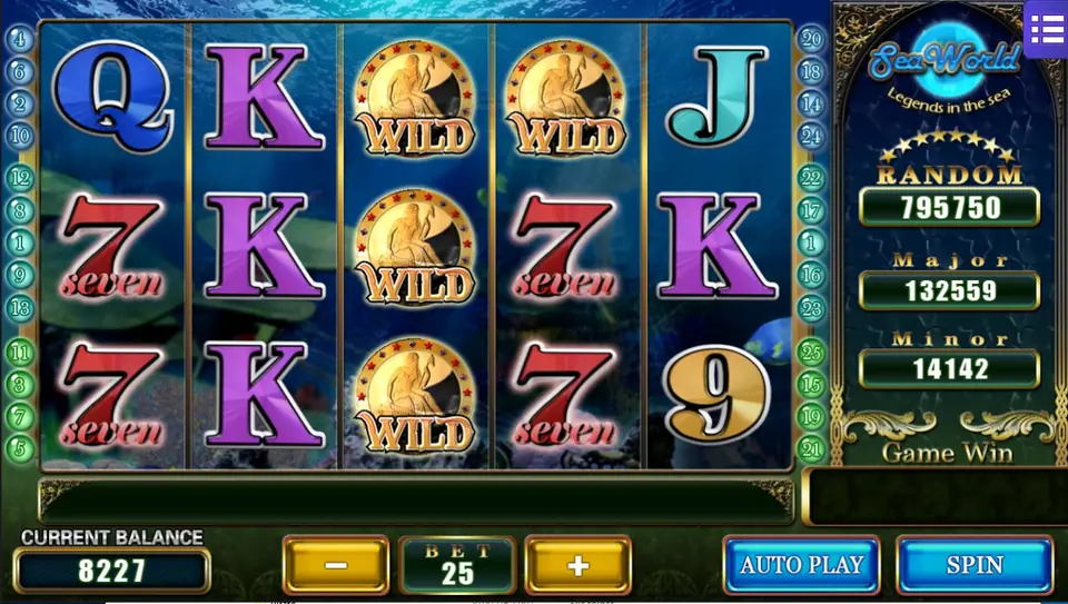 Reel 3 fully WILD between a column of kings on reel 2 and sevens on reels 1 and 4