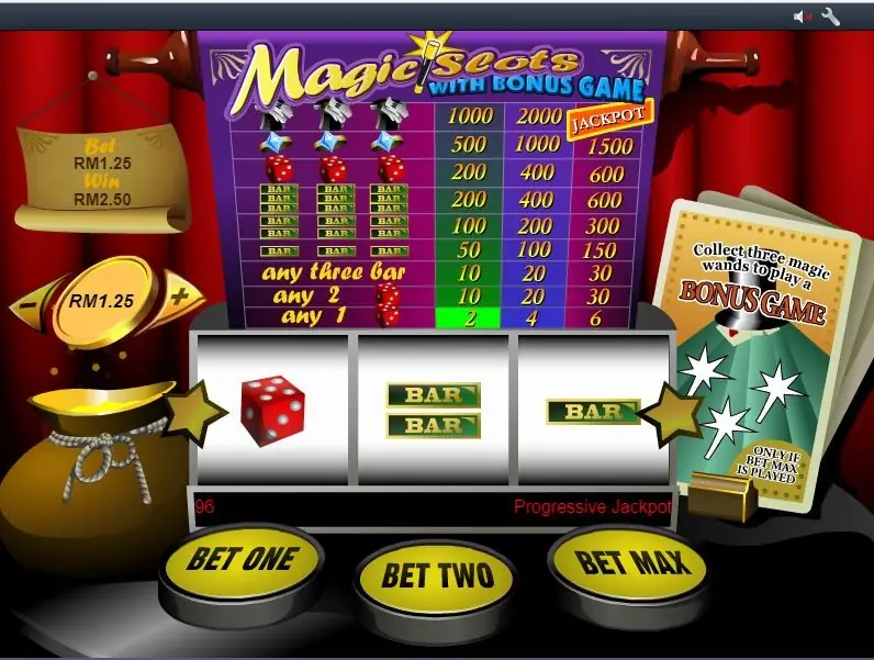 A single red die on the line lighting the any 1 row, Bet RM1.25 and Win RM2.50