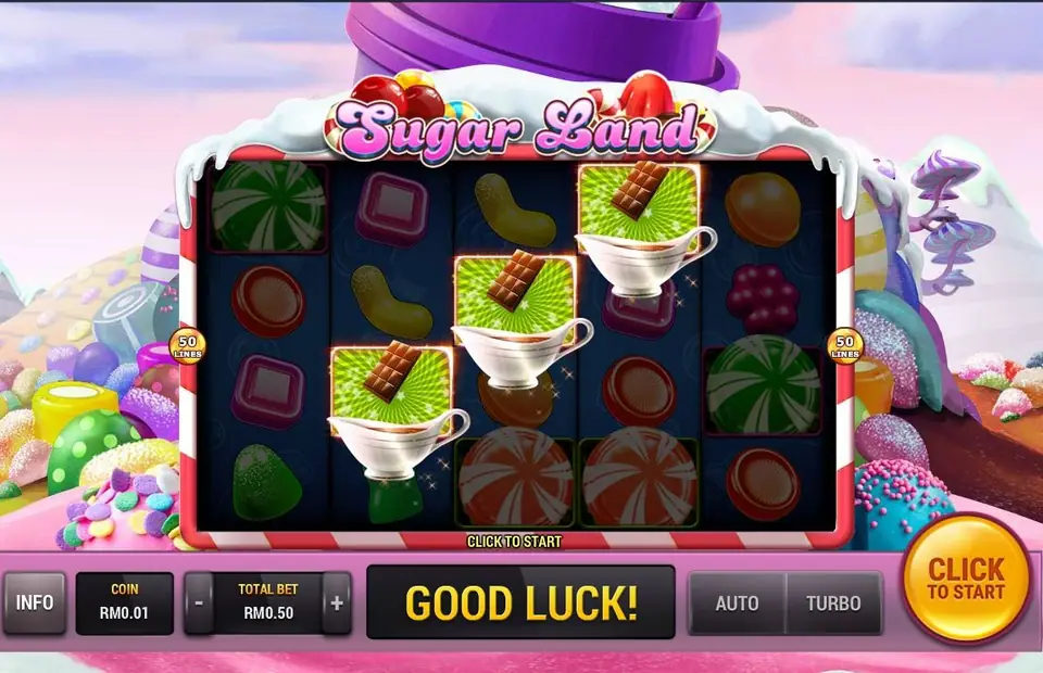 Three scatter symbols turned into cups of hot chocolate on a dimmed grid, CLICK TO START on the spin button